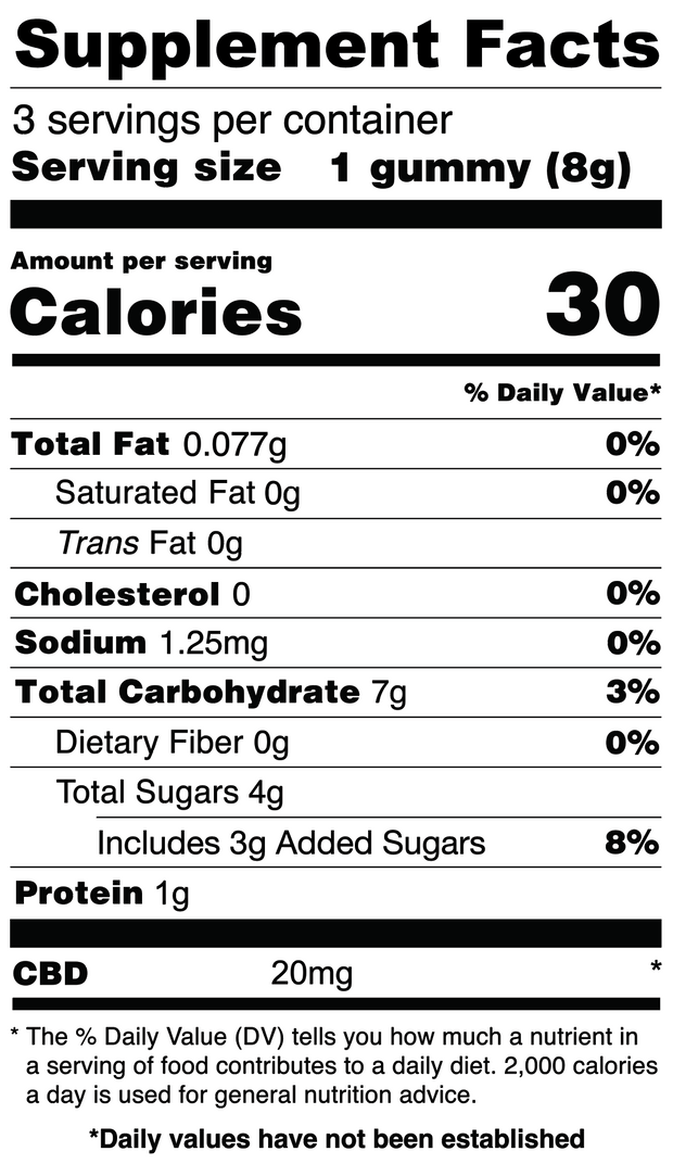 CBD Gummies - 20MG (3pc)