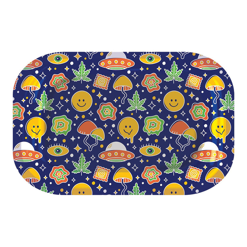Giddy Melted Smiley Rolling Tray - 10.6"x6.3" - Headshop.com