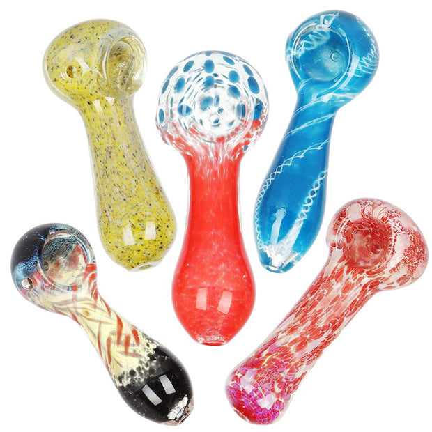 40CT BUNDLE - Spectrum Glass Spoon Pipe - 3.5" / Assorted Colors and Styles - Headshop.com