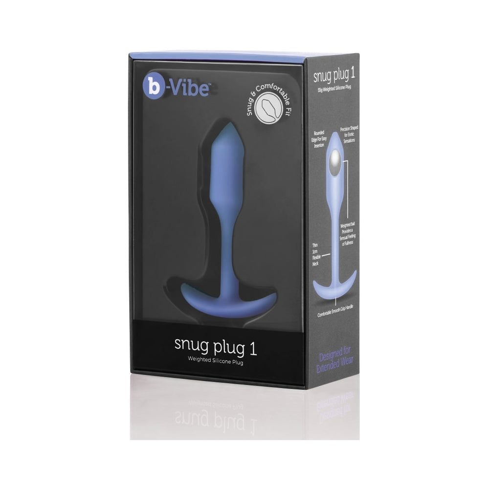 B-Vibe Snug Plug 1 Weighted Silicone Anal Plug Violet - Headshop.com