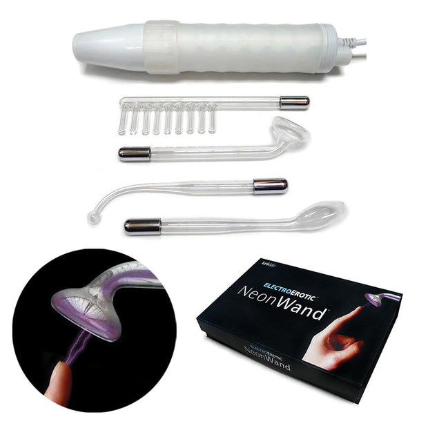KinkLab Neon Wand Electrosex Kit ( White handle/Purple Elec) - Headshop.com