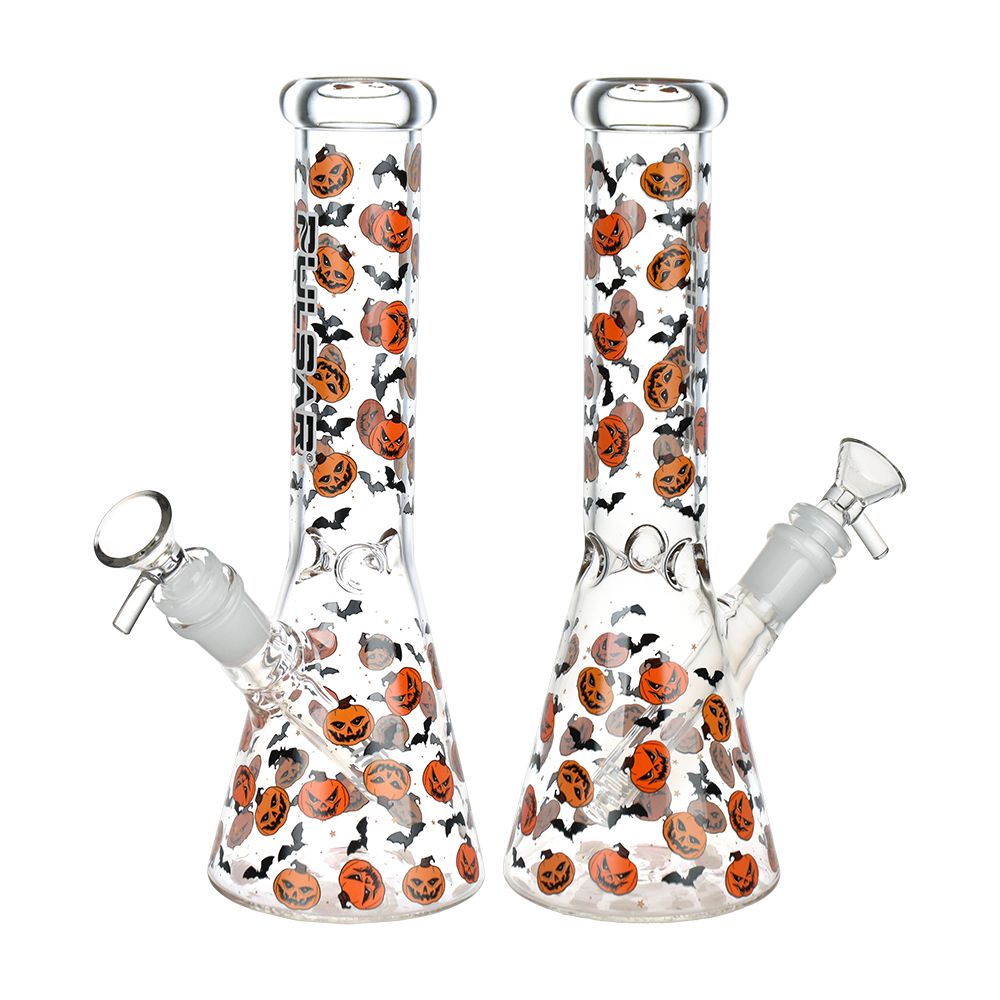 Pulsar Cackling Pumpkins Batty Beaker Glass Water Pipe | 14mm F - Headshop.com