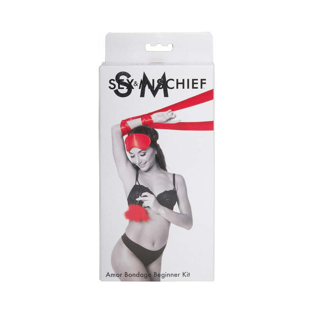 Sportsheets Sex & Mischief Amor 5-Piece Bondage Beginner Kit Red - Headshop.com