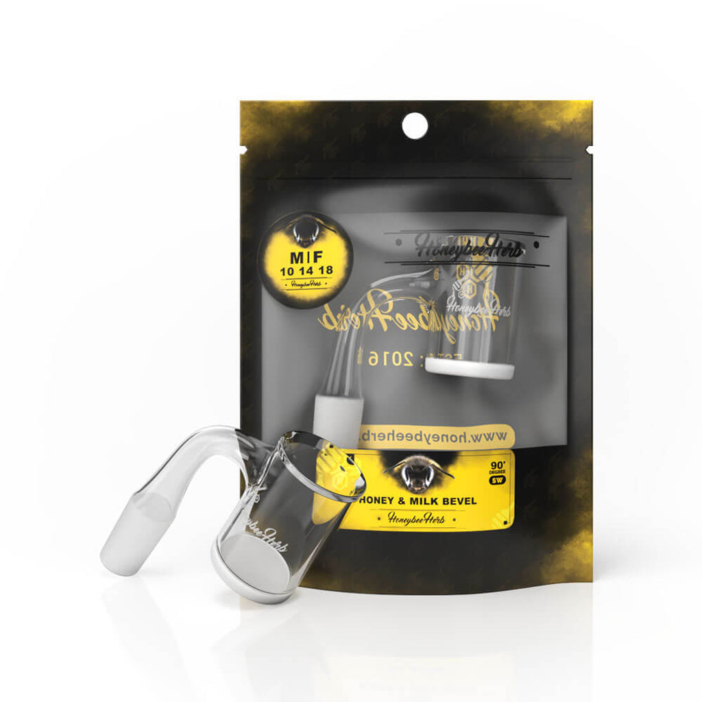 HONEY & MILK BEVEL QUARTZ BANGER- 90° DEGREE | BL - Headshop.com
