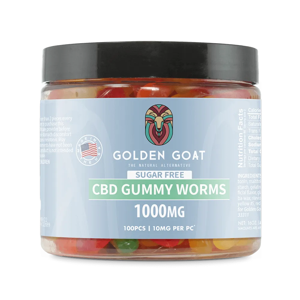 CBD Sugar Free Gummies 1000MG - Clear Worms - Headshop.com