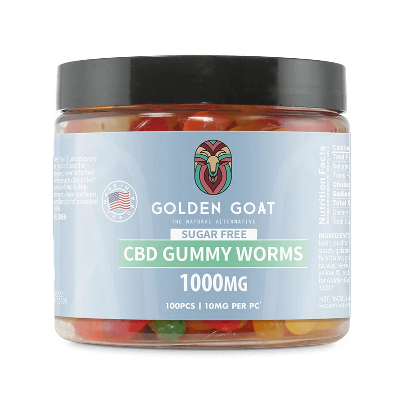 CBD Sugar Free Gummies 1000MG - Clear Worms - Headshop.com