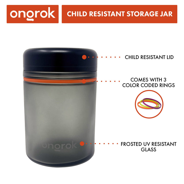 Ongrok 1000ml Child Resistant Storage Jar, 1 pack - Headshop.com