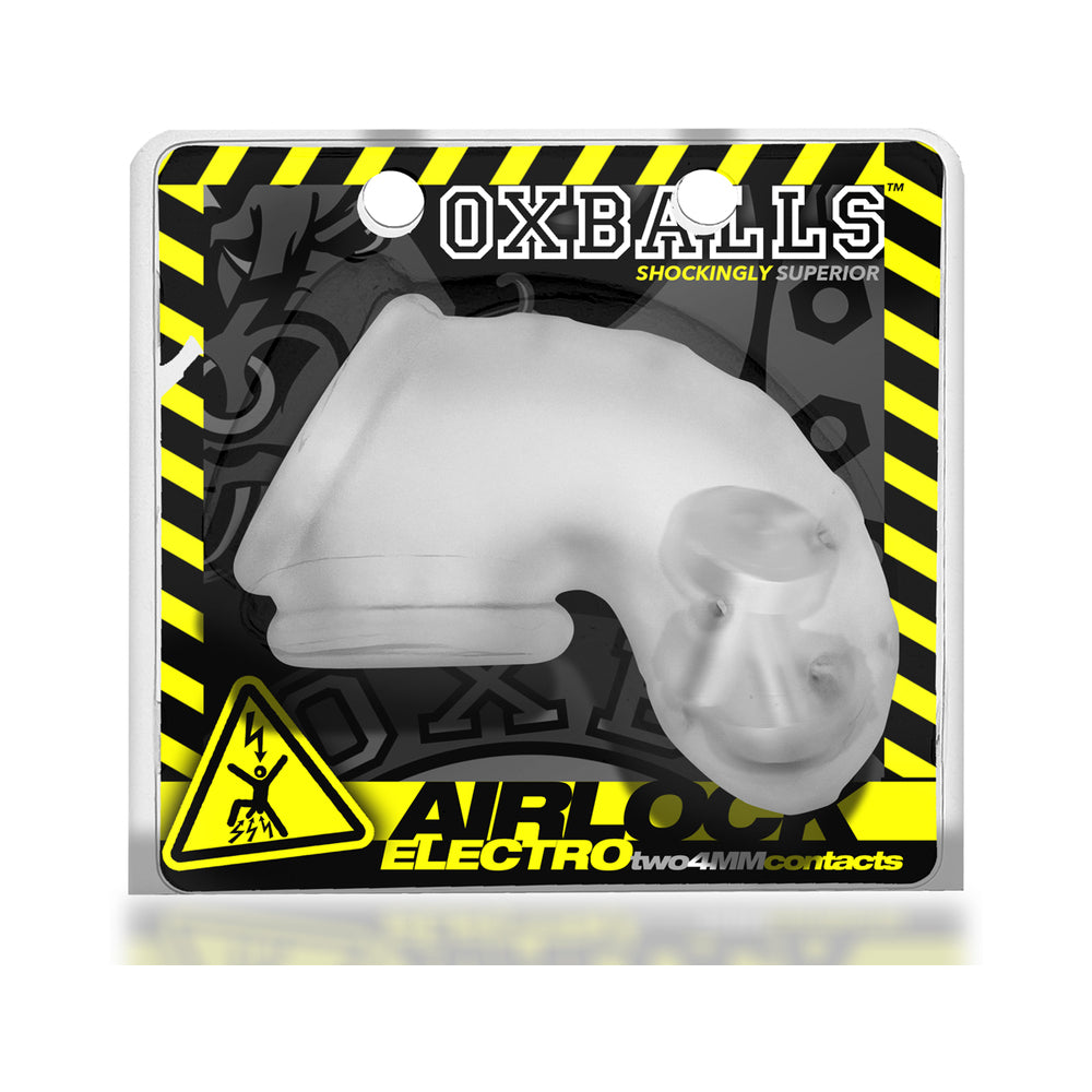 OxBalls Airlock Electro Air-Lite Vented Chastity Clear Ice - Headshop.com