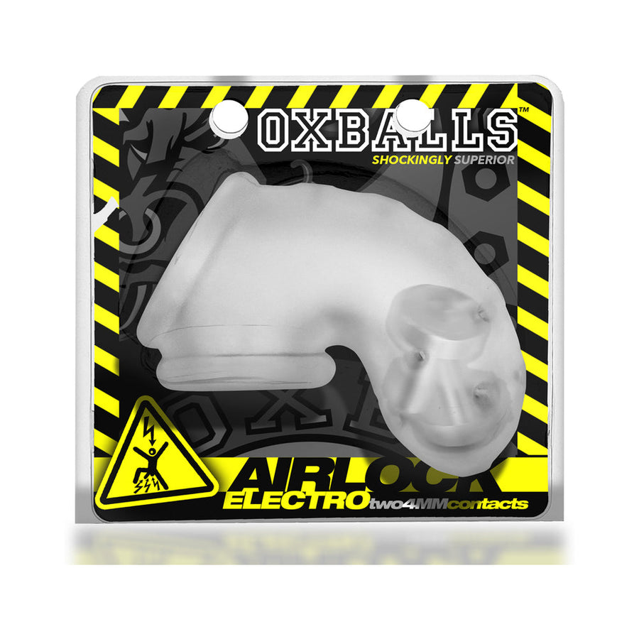 OxBalls Airlock Electro Air-Lite Vented Chastity Clear Ice - Headshop.com