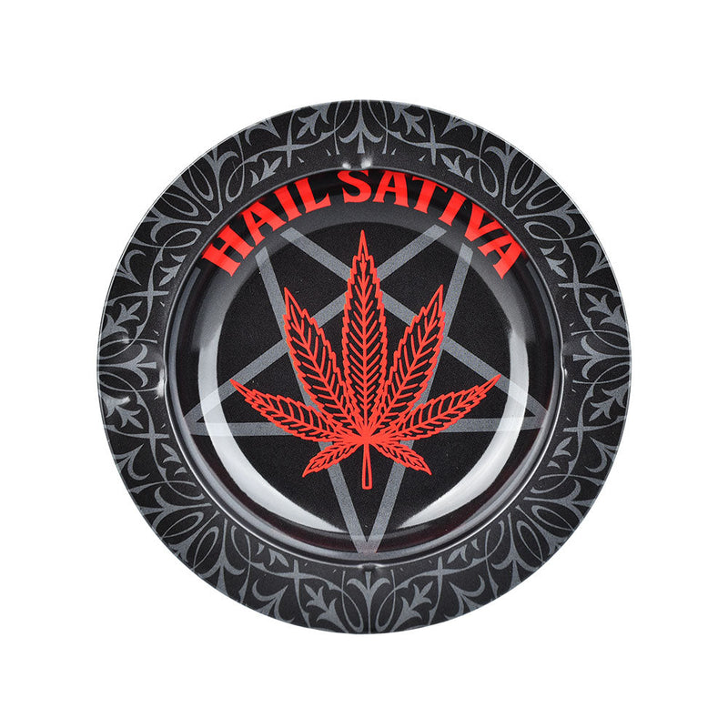 Hail Sativa Round Metal Ashtray - 5.25" - Headshop.com