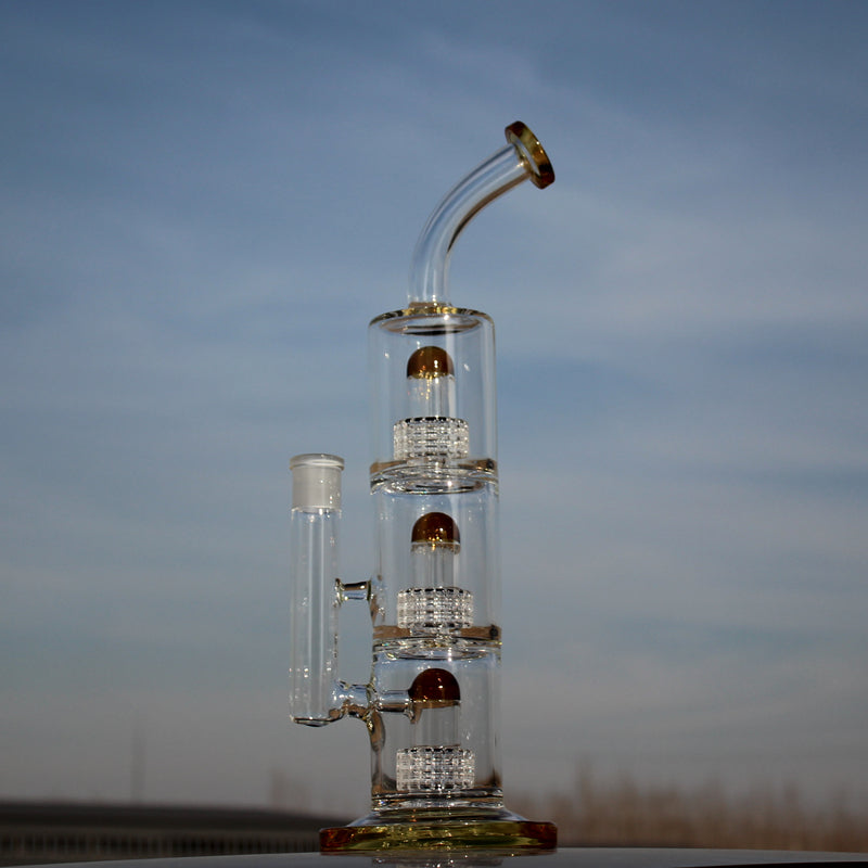 15" Triple Matrix Percolator Glass Water Pipe - Headshop.com