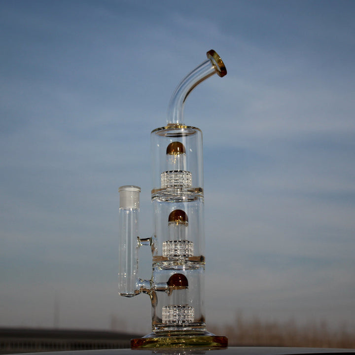 15" Triple Matrix Percolator Glass Water Pipe - Headshop.com