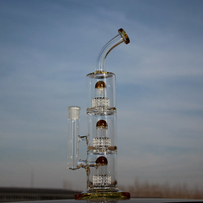 15" Triple Matrix Percolator Glass Water Pipe - Headshop.com