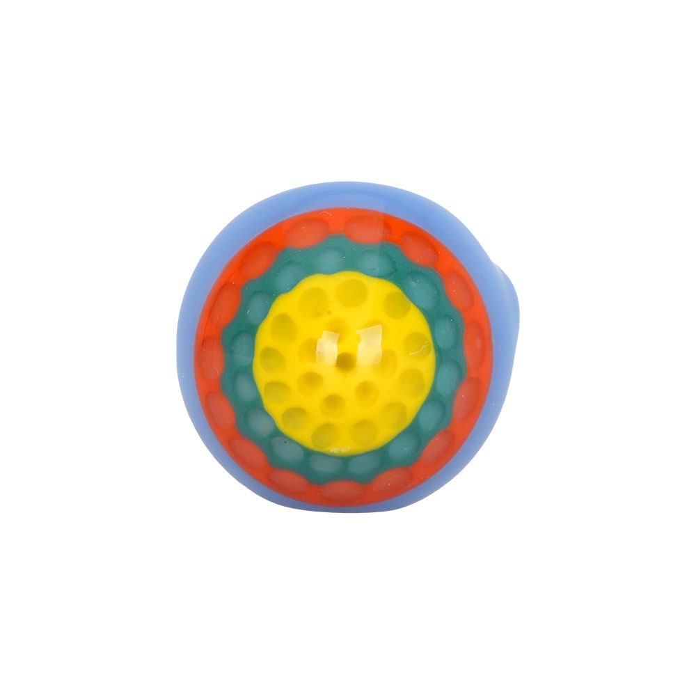 Striped Golf Ball Glass Hand Pipe - 5.25" / 10CT - Headshop.com