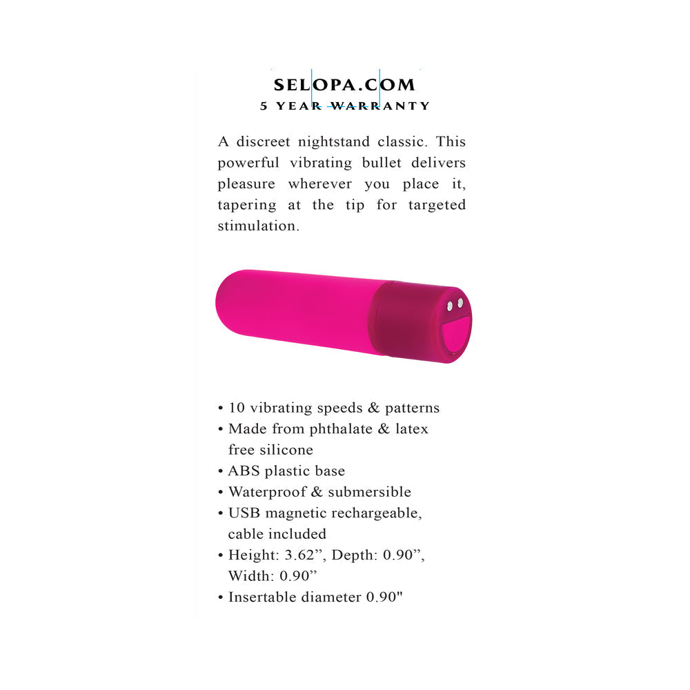 Selopa Tiny Temptation Rechargeable Silicone Bullet Vibrator Pink - Headshop.com