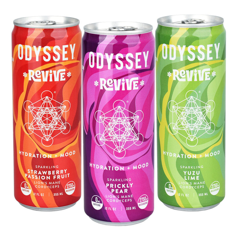 12PC CASE - Odyssey Mushroom Revive Elixir - 12oz / Assorted Flavors - Headshop.com