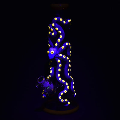Octopus 3D Painted Beaker Water Pipe - 13.5"/14mm F - Headshop.com