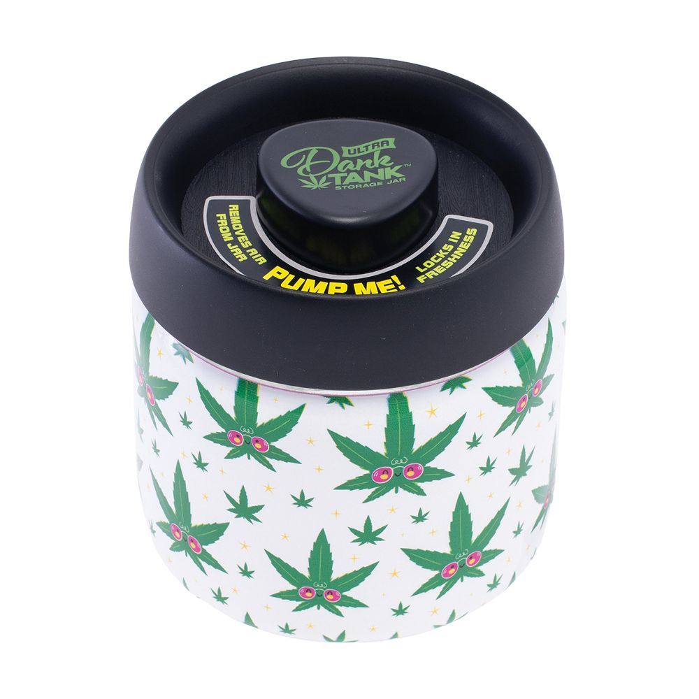 Fujima Dank Tank Vacuum Glass Jar - 4.2" / Hemp Leaf