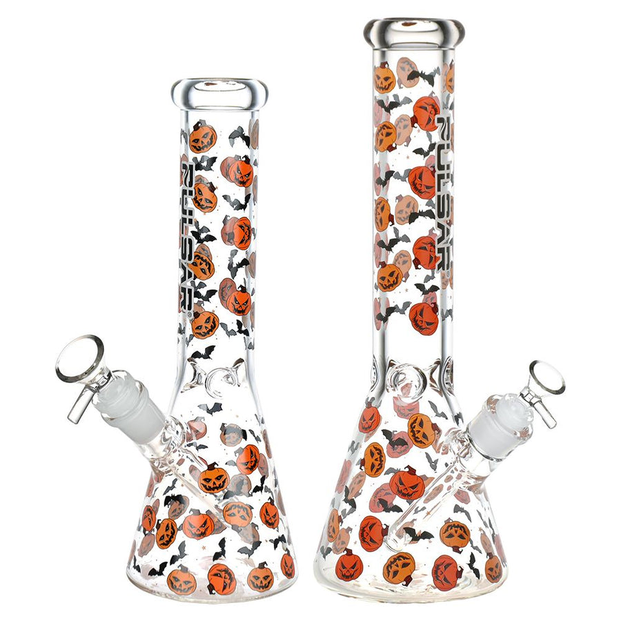 Pulsar Cackling Pumpkins Batty Beaker Glass Water Pipe | 14mm F - Headshop.com