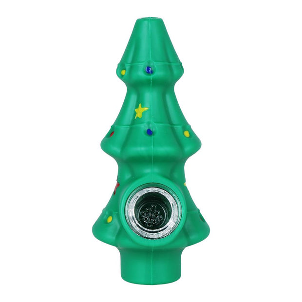 5CT BUNDLE - Christmas Tree Silicone Hand Pipe - 4.9"