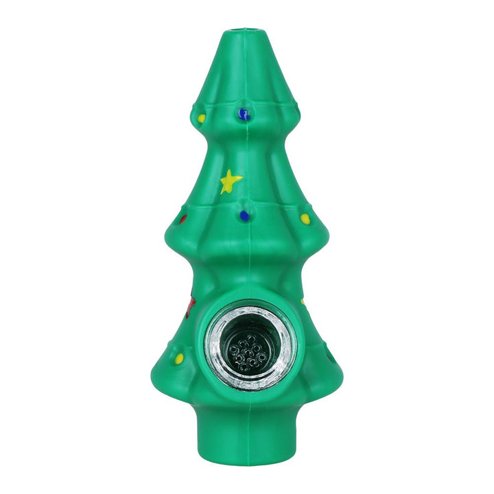 5CT BUNDLE - Christmas Tree Silicone Hand Pipe - 4.9"