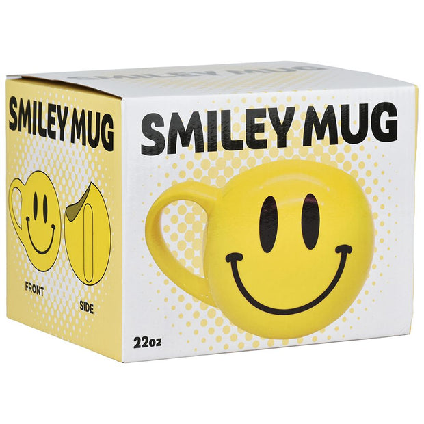Smiley Face Ceramic Mug - 22oz - Headshop.com