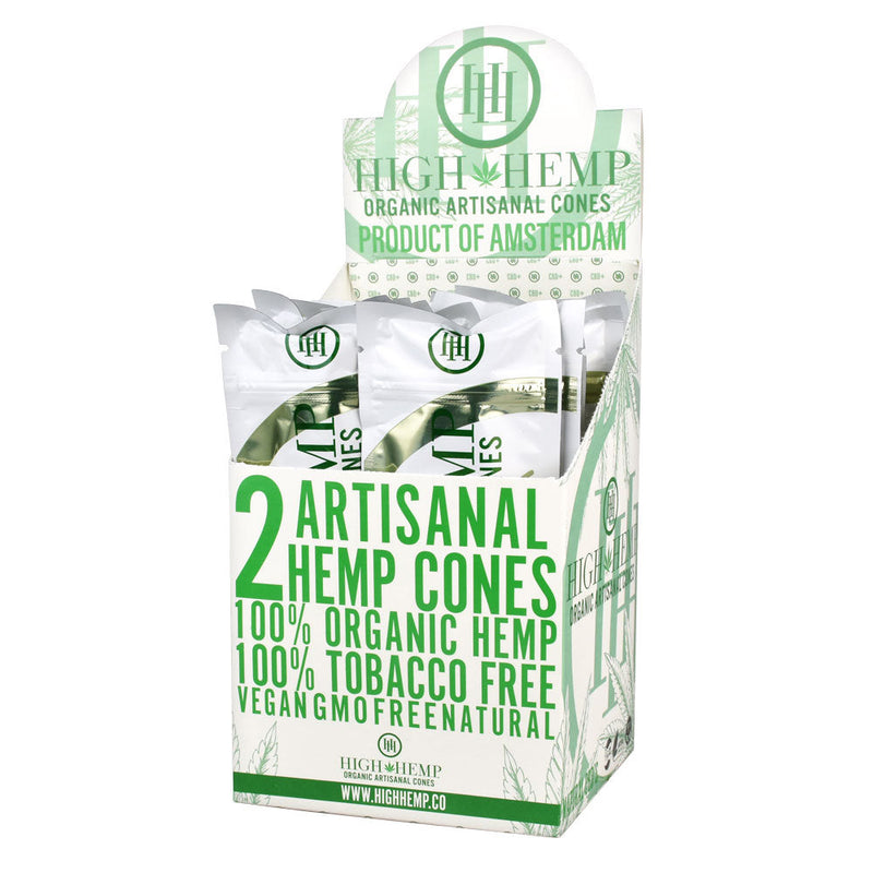15PC DISPLAY - High Hemp Organic Artisanal Cones - 2pk - Headshop.com