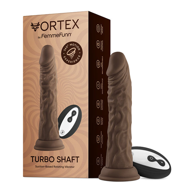 FemmeFunn Vortex Turbo Shaft 2.0 8 in. Vibrating Rotating Dildo Brown Headshop.com FemmeFunn Vortex Turbo Shaft 2.0 8 in. Vibrating Rotating Dildo Brown Headshop.com