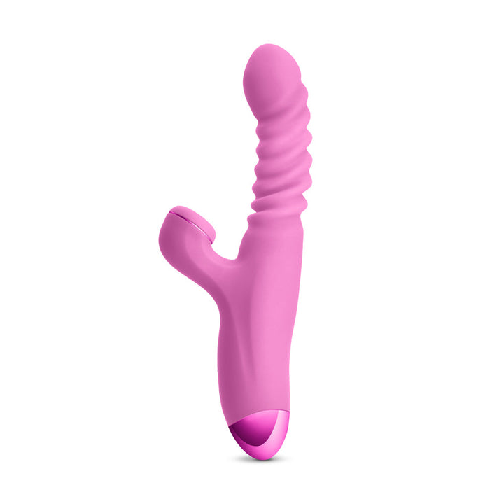 Luxe Nova Rechargeable Thrusting & Throbbing Stimulator Pink - Headshop.com