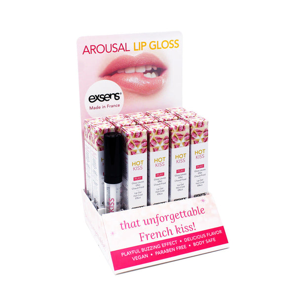 Exsens Hot Kiss Arousal Lip Gloss 15pc Display - Headshop.com