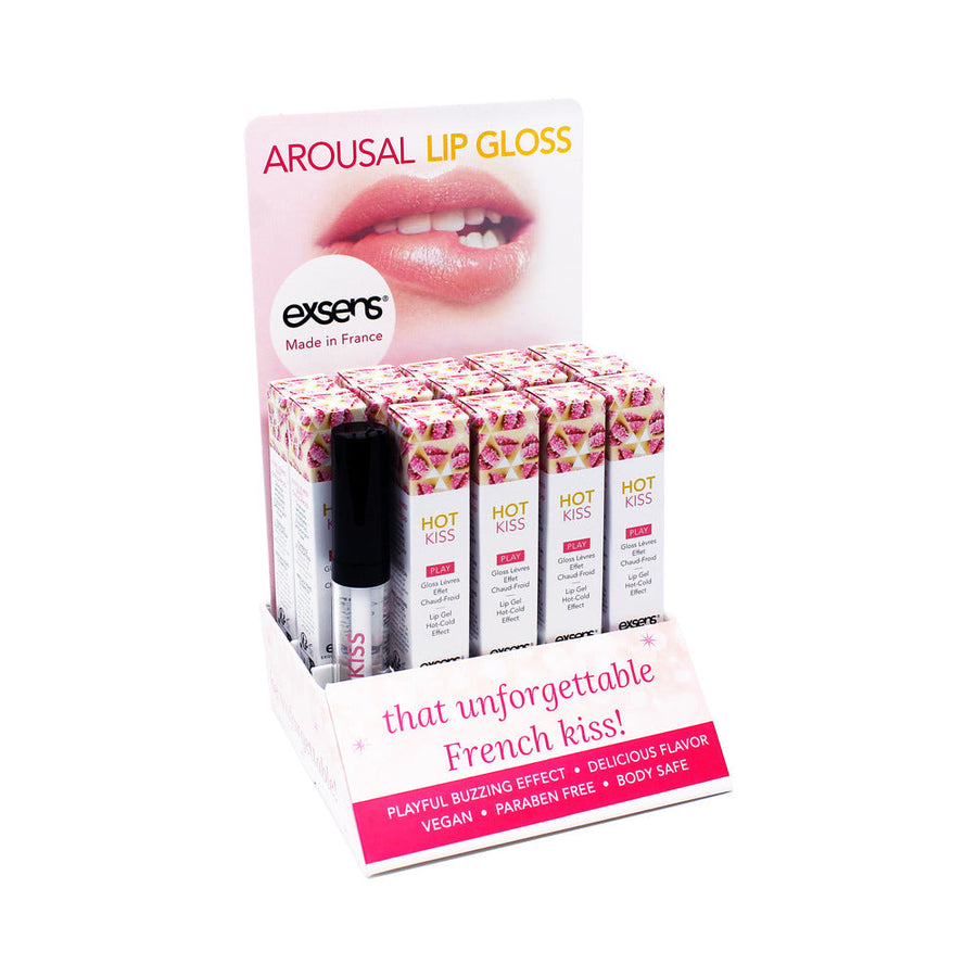 Exsens Hot Kiss Arousal Lip Gloss 15pc Display - Headshop.com
