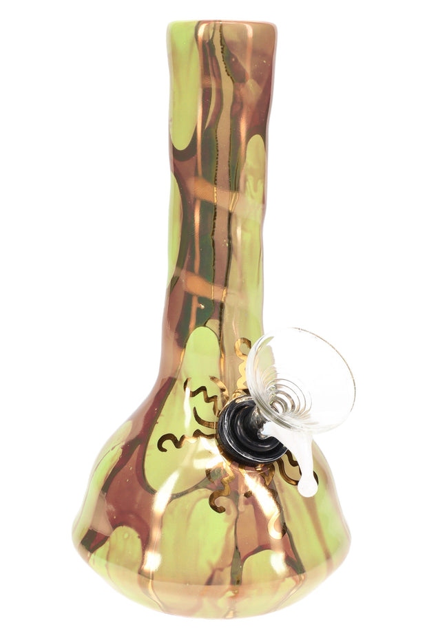 Ancient Creations Ceramics 6″ Ceramic Beaker Bong – 22K Gold – US-Made