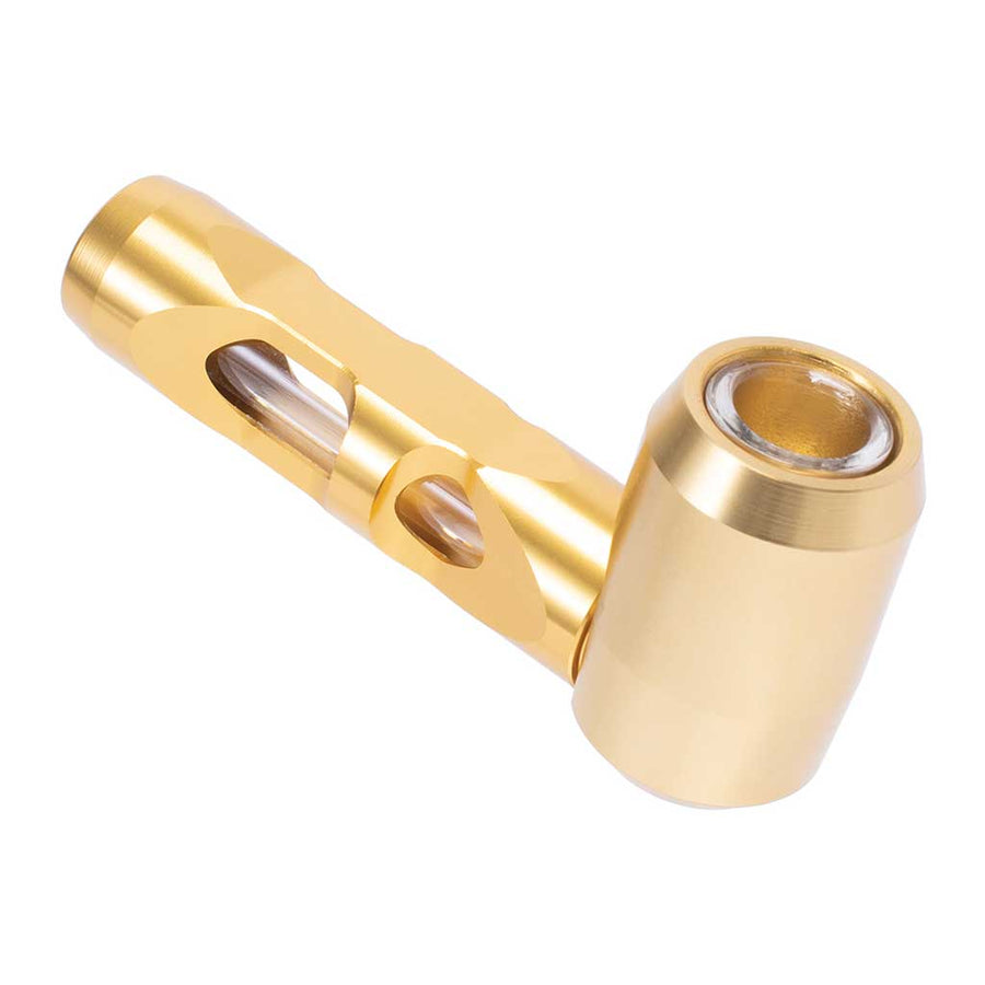 ALUMINUM GLASS SMOKING PIPE - Headshop.com