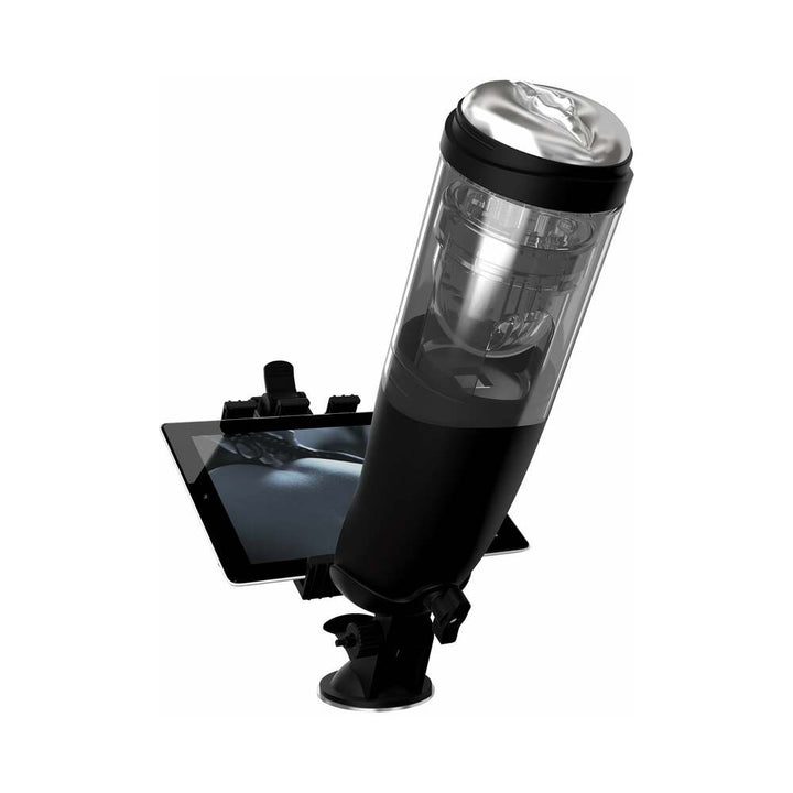 PDX Elite Deluxe Mega-Bator Rotating Thrusting Masturbator Clear/Black - Headshop.com