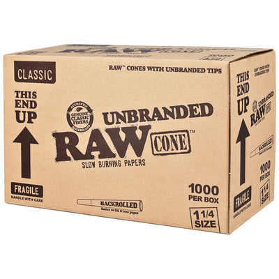 RAW Unbranded Classic Cones | 1 1/4 | 1000ct Bulk Box - Headshop.com