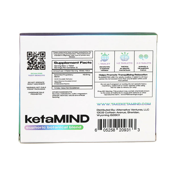 10CT DISPLAY - KetaMIND Euphoric Botanical Blend Tablets - 675mg / 3pc