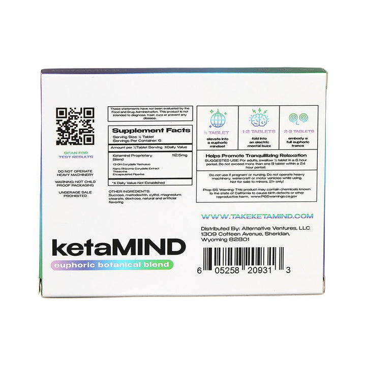 10CT DISPLAY - KetaMIND Euphoric Botanical Blend Tablets - 675mg / 3pc