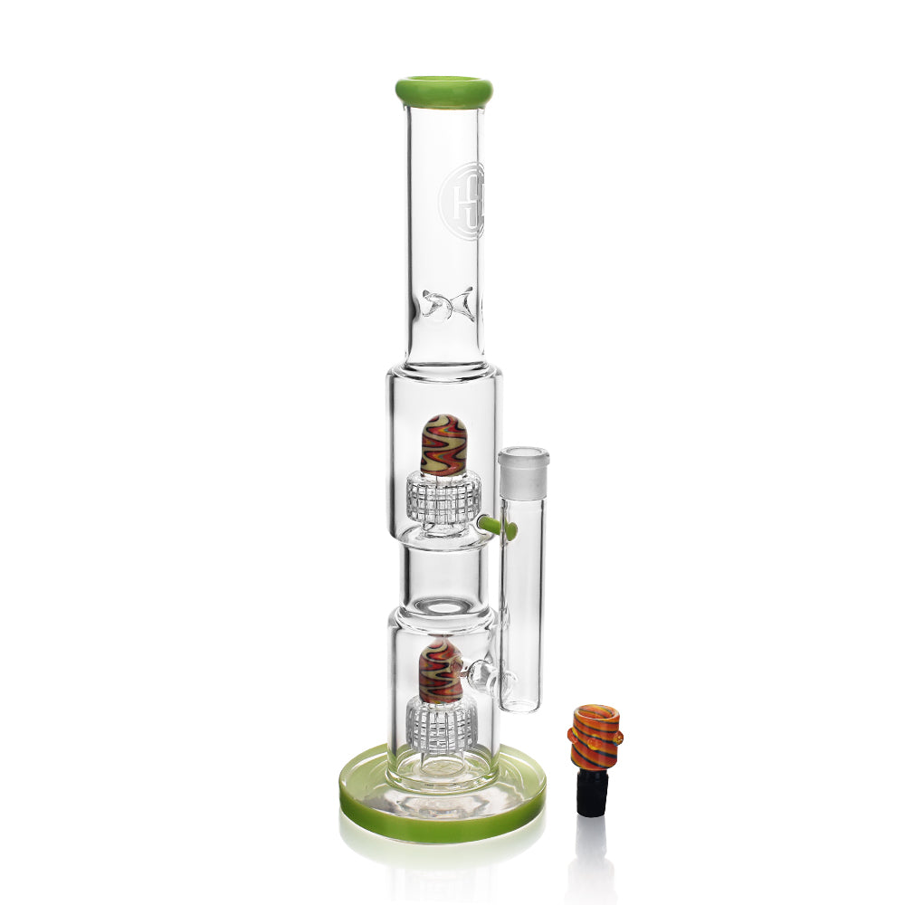 High Society | Gemini Premium Wig Wag Waterpipe (Green) - Headshop.com