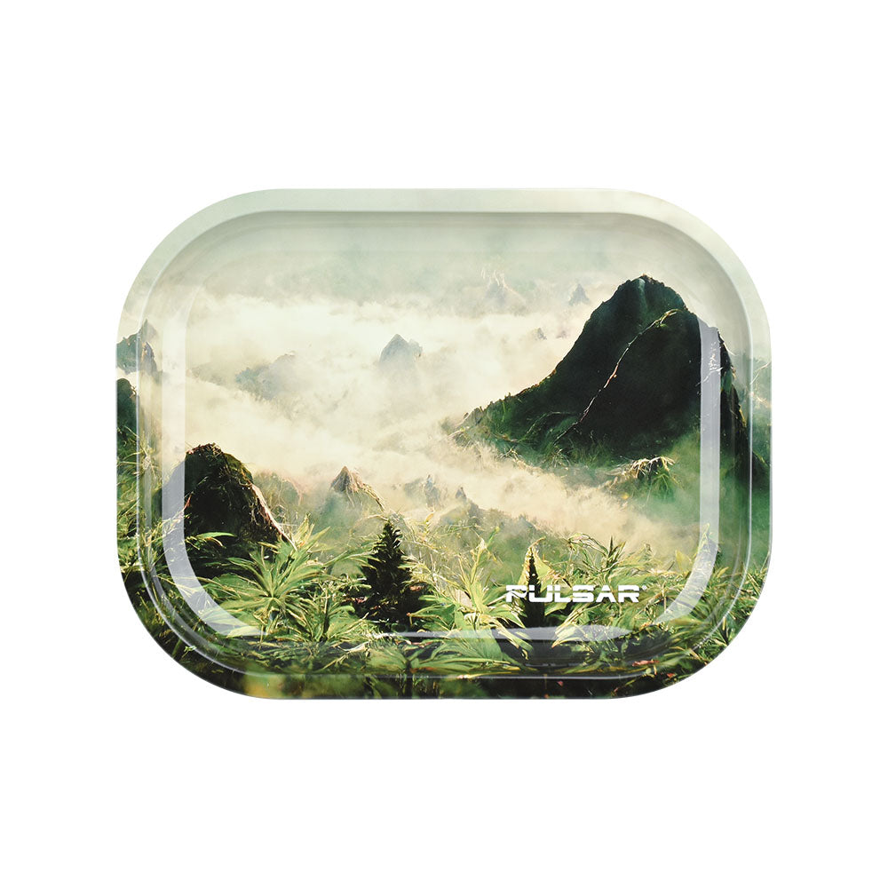 Pulsar Mini Metal Rolling Tray w/ Lid - Sacred Valley / 7"x5.5" - Headshop.com