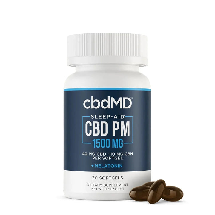 cbdMD CBD Sleep Softgels - 1500MG (Broad or Full Spectrum) - Headshop.com