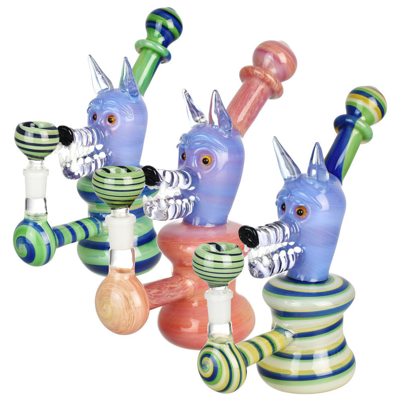 Huff & Puff Wolf Water Pipe - 8.5"/14mm F/Colors Vary - Headshop.com