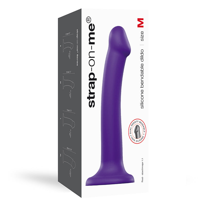 Strap-On-Me Bendable Dual-Density Silicone Suction Cup Dildo Purple M - Headshop.com