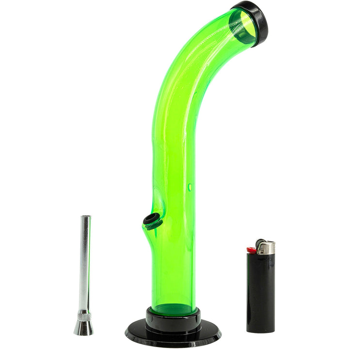Acrylic Curved Tube Bong 10''