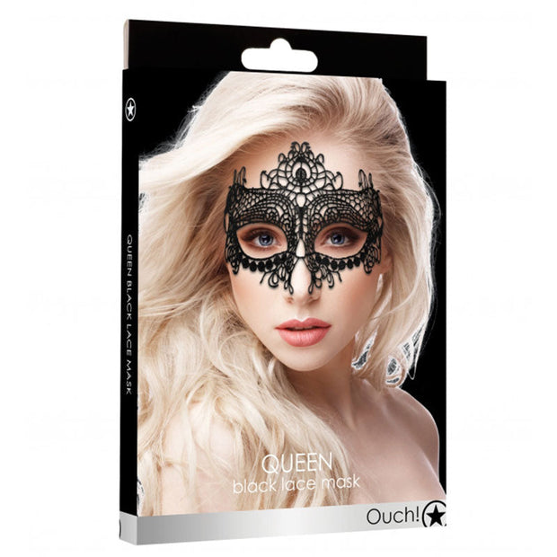 Ouch! Queen Lace Eye Mask Black - Headshop.com