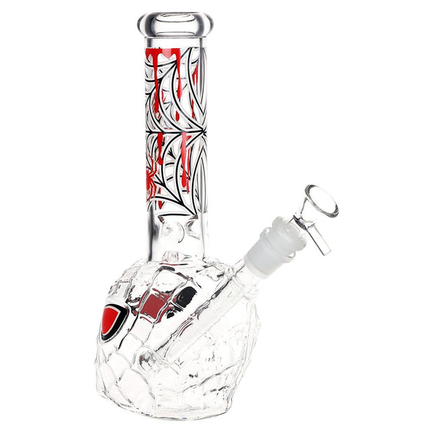 3CT BUNDLE - Spider Dude Molded Glow in the Dark Glass Water Pipe - 9.75" / 14mm F