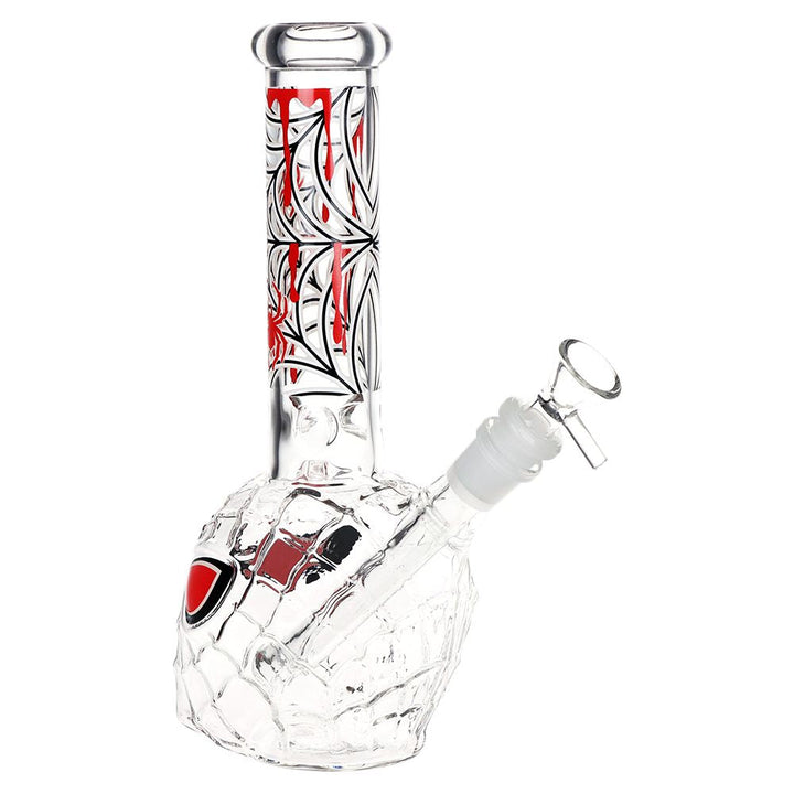 3CT BUNDLE - Spider Dude Molded Glow in the Dark Glass Water Pipe - 9.75" / 14mm F