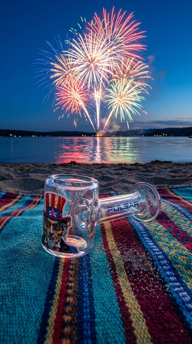Pulsar Melting Uncle Sam Glass Hand Pipe - 4.5"