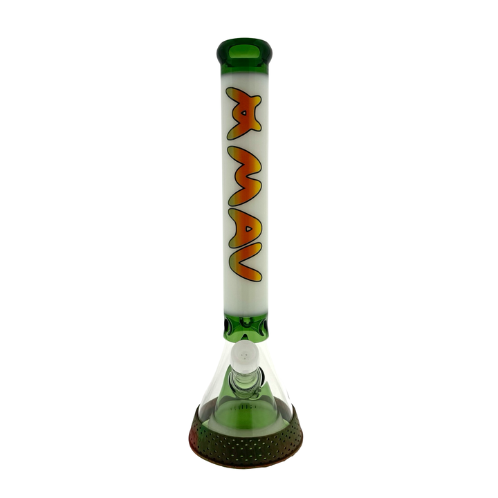 MAV 18" pyramid beaker bong rasta sunset with 7 hole pro bowl