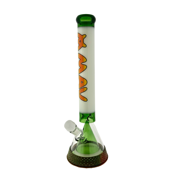 MAV 18" pyramid beaker bong rasta sunset with 7 hole pro bowl