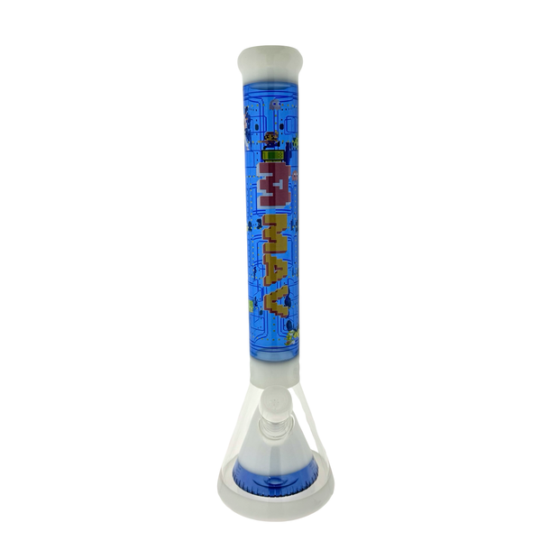 MAV 18" pyramid beaker bong game time mav with 7 hole pro bowl